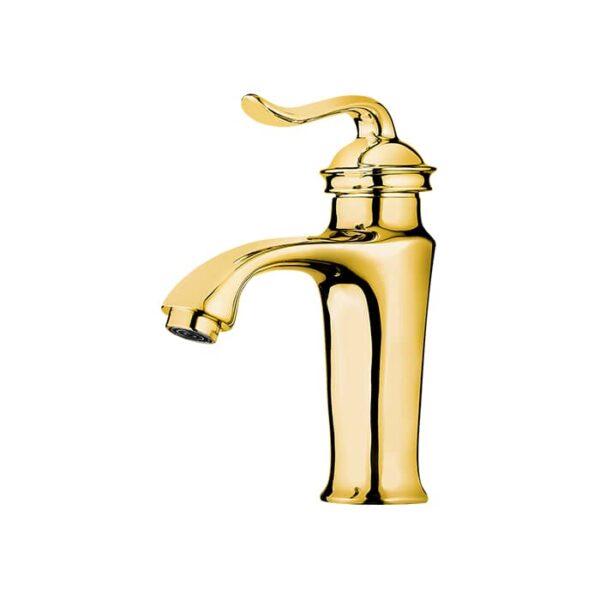 شیر روشویی اهرمی کاویان مدل دیبا رنگ طلایی